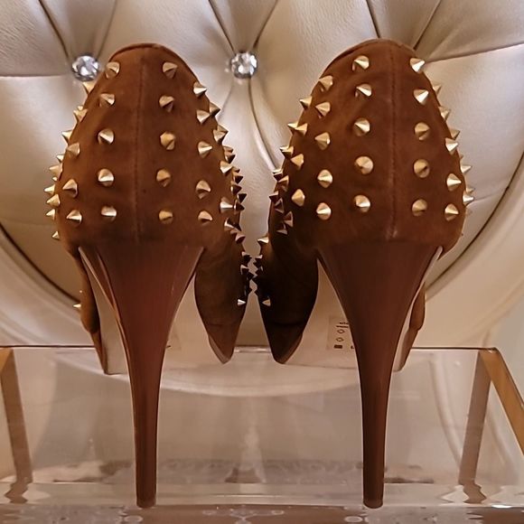 Shoedazzle Suede Spike Platform Stilettos - Picture 9 of 16